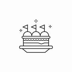layered cake flags  icon sign vector