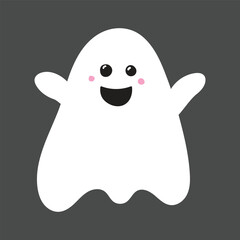 Hand drawn ghost icons isolated on white background. Vector illustration