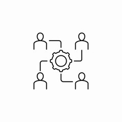 people gear collaboration  icon sign vector