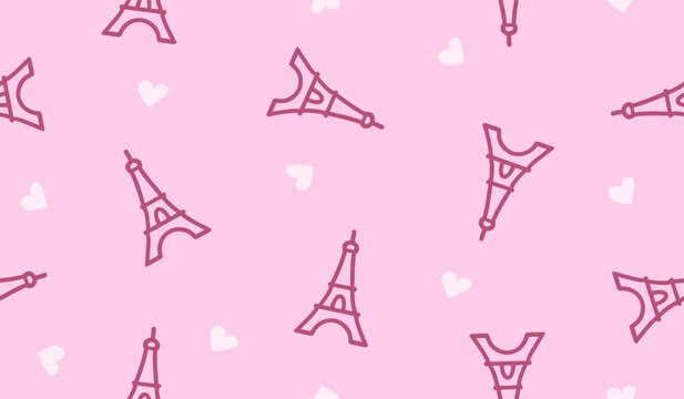 Cute Eiffel pattern background design