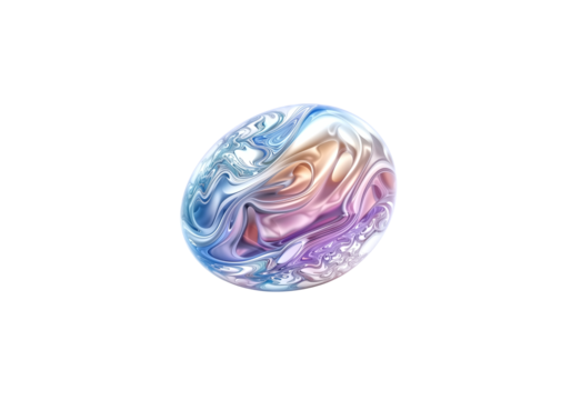 Easter egg decorated with fractal wave function designs, pastel