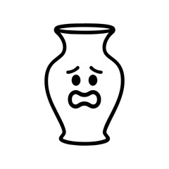 character emotion vase fear vector on white background Vector icon character with emotion