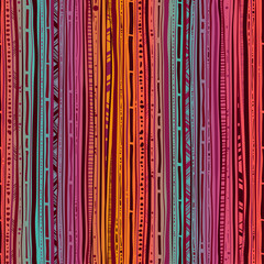 Line Doodle Seamless Pattern 4 - Colorful Vertical Stripes 1