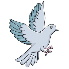cute cartoon hand drawn vector dove clipart.