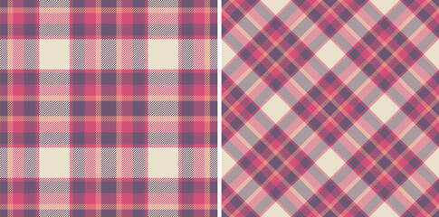 Plaid background tartan of seamless vector fabric with a texture pattern check textile. Set in warm colors for festive season decorations.