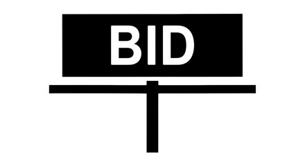 Isolated real estate BID business sign; local commercial development organization symbol