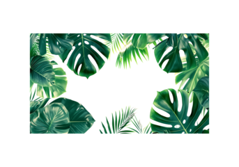Tropical leaves with graphene lattice texture overlay, modern mi