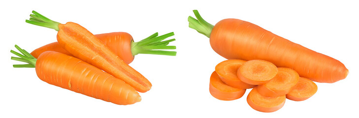 Carrot isolated on white background with  full depth of field