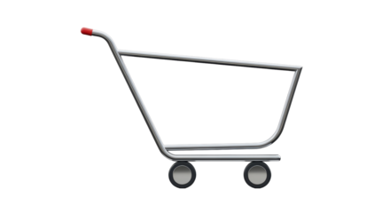 Isolated shopping cart ready for use in designs or promotional content, grocery and online ordering