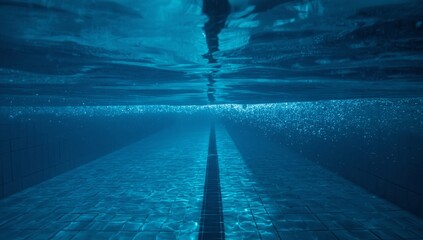 Glowing Swimming Lane Underwater Scene
