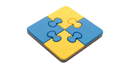 Obraz premium Isolated jigsaw puzzle of four pieces, connected and arranged in a square shape on surface