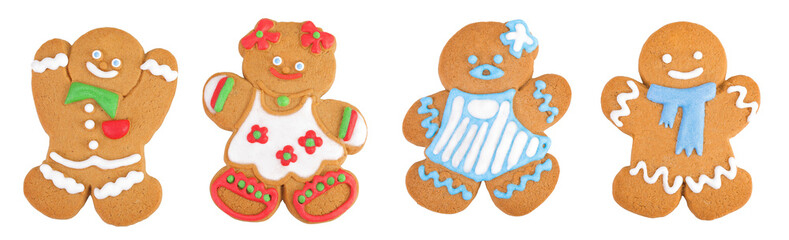 christmas gingerbread cookie isolated on white background