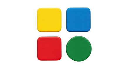 Isolated collection of colorful shapes for visual presentations or design concepts, simple graphics