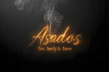 Asados: Fire, Family & Flavor - Elegant BBQ Logo Design