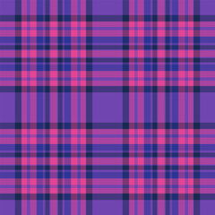 Vibrant purple plaid pattern. A classic textile design with bold, intersecting lines. Ideal for backgrounds, fashion,  creative projects.