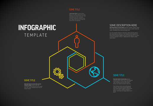Minimalist Hexagonal Infographic Template with Icons