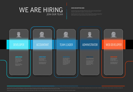 We Are Hiring Banner poster flyer with Job Roles - Join Our Team Recruitment