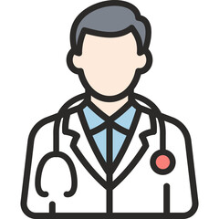 Doctor flat icon. Doctor icon suitable for web and mobile application
