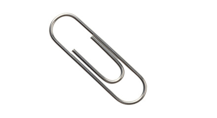 Obraz premium Isolated Silver Colored Paper Clip, Stationery Item for Office Supplies and Organization