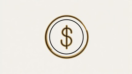 Obraz premium Golden coin representing american dollar currency on white background