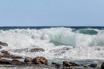 Heavy surf on the Indian Ocean at Prevelly, Margaret River Region, Shire of Augusta in the SW...