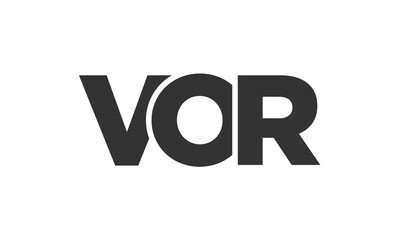 VOR logo design template with strong and modern bold text. Initial based vector logotype featuring simple and minimal typography. Trendy company identity.