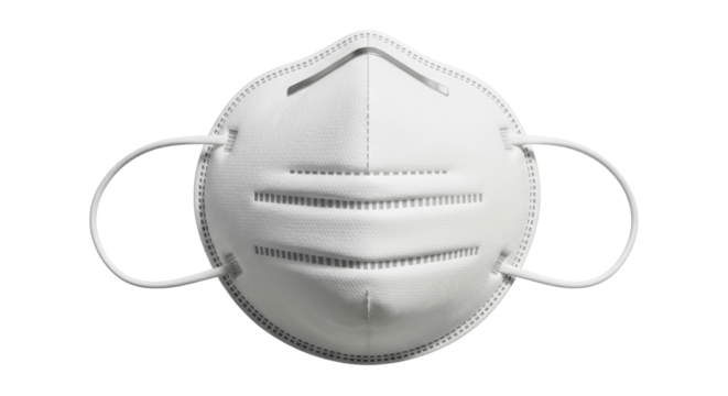 Isolated protective surgical N95 face mask prevents virus airborne infectious respiratory issues - Powered by Adobe