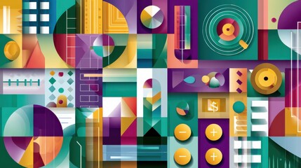 Colorful geometric abstract background representing business and finance