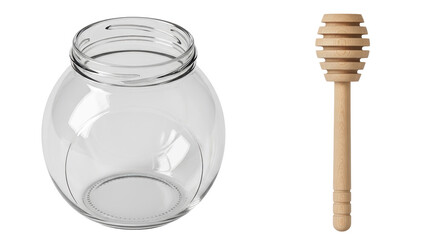 Isolated Honey Jar and Dipper
