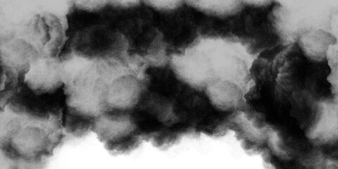 Isolated fluffy dark cloud against a stark white background