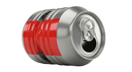 Isolated Smashed Aluminum Can