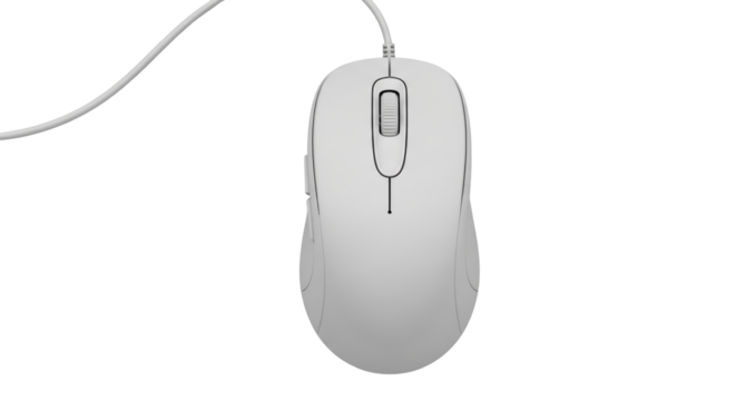 Isolated Computer Mouse for Desktop PC Work, Modern Ergonomic Design, Office Work, Connectivity