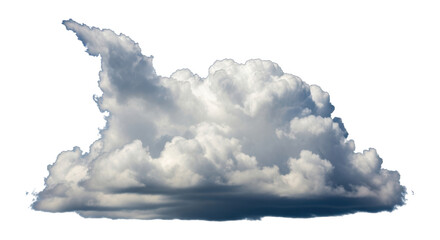 Isolated billowing storm cloud with anvil-shaped head formation on a dramatic moody sky, weather