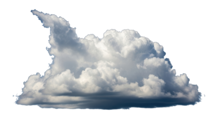 Isolated billowing storm cloud with anvil-shaped head formation on a dramatic moody sky, weather