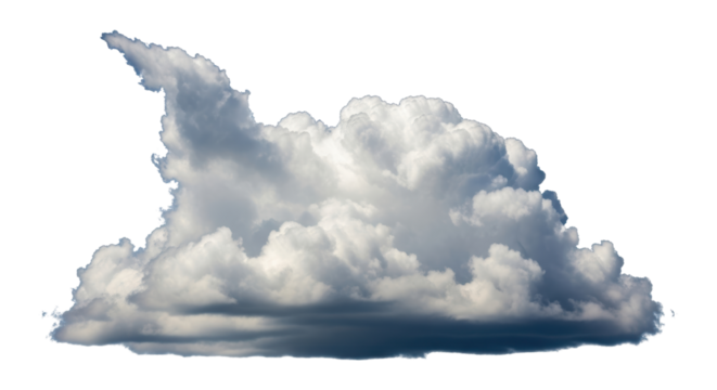 Isolated billowing storm cloud with anvil-shaped head formation on a dramatic moody sky, weather
