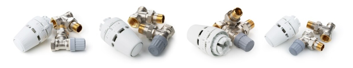 Thermostatic valve head isolated on a white background