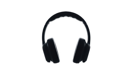 Isolated black headphones ready for music listening with a modern design and simplicity