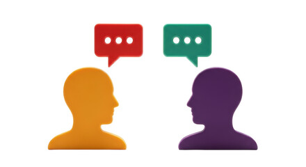 Isolated interpersonal communication, idea sharing, conversation, and understanding concept