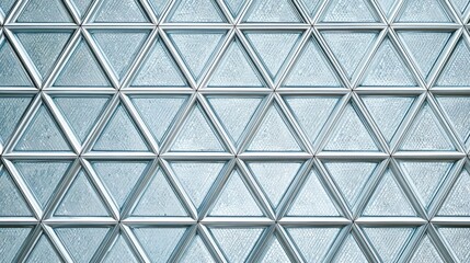 Modern glass facade featuring repetitive triangular pattern