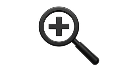 Fototapeta premium Isolated magnifying glass icon indicating zoom in functionality for website or app interface