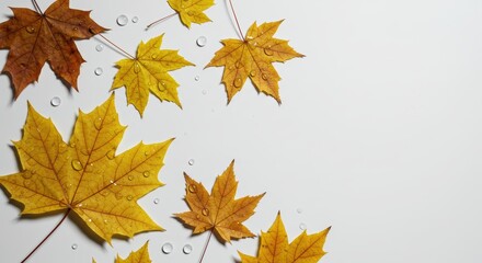 Fototapeta premium wet maple leaf