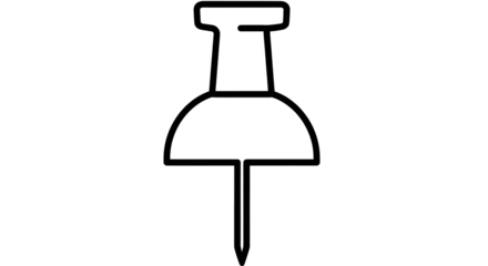 Isolated Push Pin Outline