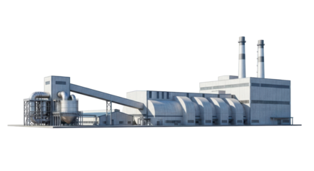 Isolated Industrial Factory Building