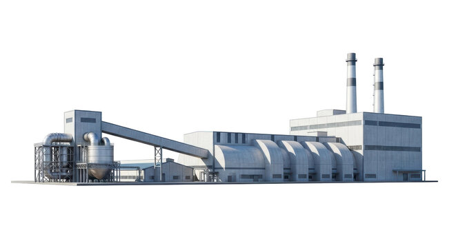 Isolated Industrial Factory Building