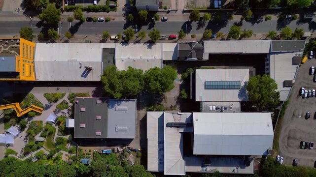 Tempelhof Ufa Studios film production Berlin Wonderful aerial view flight drone