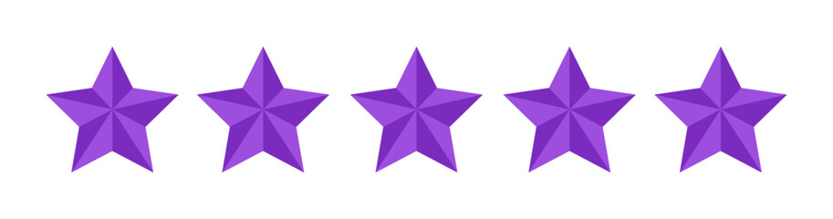 Five stars rate icon. Customer product rating review flat icon. Customer review with five stars. Service satisfaction, quality, rate vector illustration 