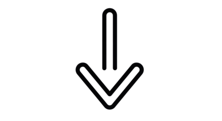 Isolated Down Arrow Outline