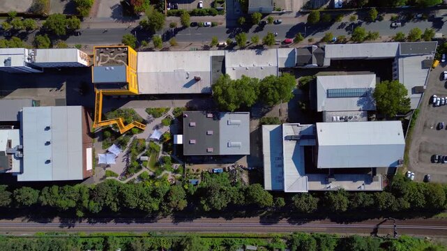 Tempelhof Ufa Studios film production Berlin Great aerial view flight drone