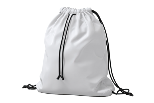Blank white drawstring backpack