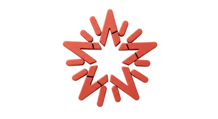 Isolated star shape made of toy puzzle pieces in warm color for educational purposes